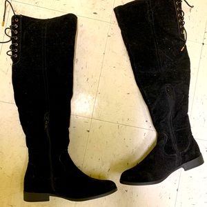 Black knee high boots